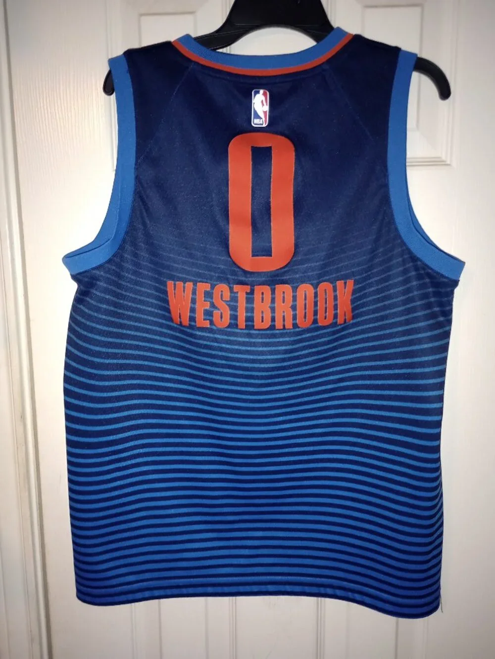 OKC Westbrook No. 0 Nike Blue Basketball Jersey